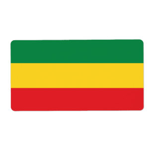 Green, Gold (Yellow) and Red Colors Flag Label