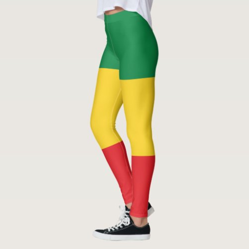 Green Gold Yellow and Red Colors Flag Leggings