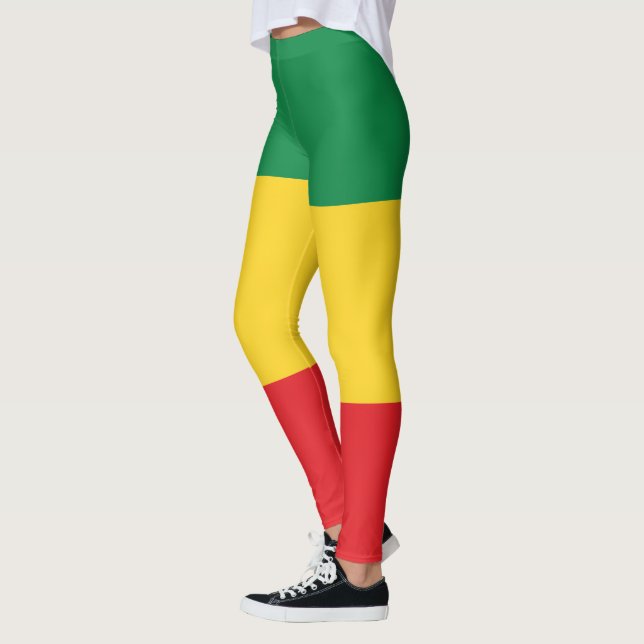 Green, Gold (Yellow) and Red Colors Flag Leggings (Left)