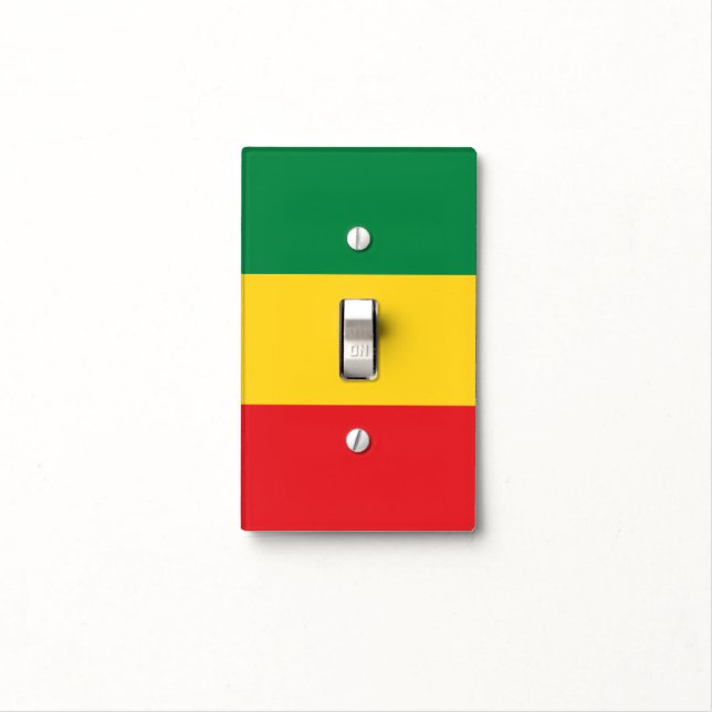 Green, Gold (Yellow) and Red Colors Flag Light Switch Cover (In Situ)