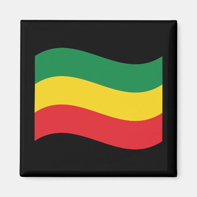 Green, Gold (Yellow) and Red Colors Flag Magnet (Front)