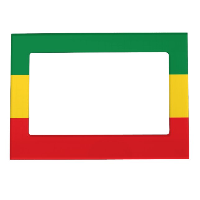 Green, Gold (Yellow) and Red Colors Flag Magnetic Picture Frame (Front)