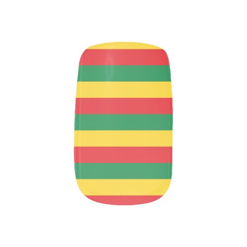 Green Gold Yellow and Red Colors Flag Minx Nail Art