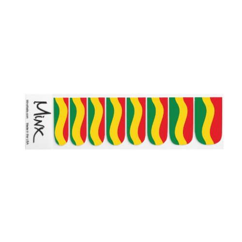 Green Gold Yellow and Red Colors Flag Minx Nail Wraps