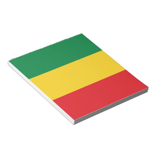 Green, Gold (Yellow) and Red Colors Flag Notepad (Angled)