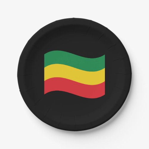 Green Gold Yellow and Red Colors Flag Paper Plates