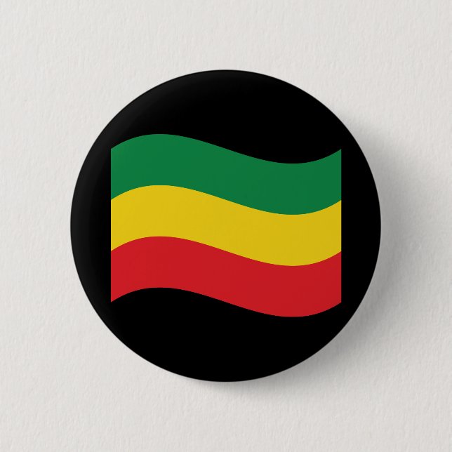 Green, Gold (Yellow) and Red Colors Flag Pinback Button (Front)