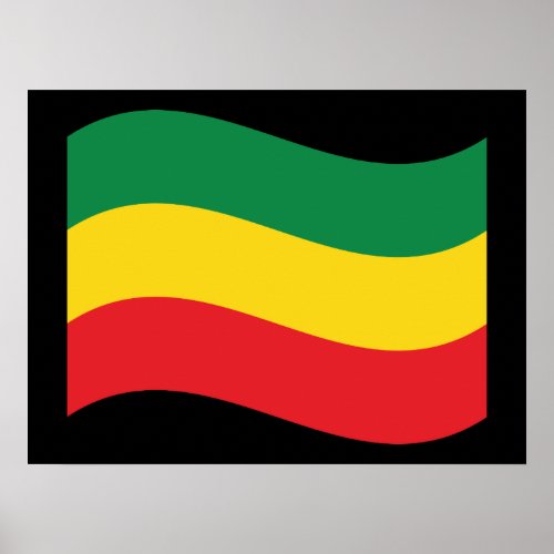Green Gold Yellow and Red Colors Flag Poster