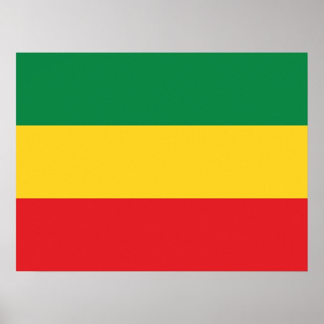 Green, Gold (Yellow) and Red Colors Flag Poster (Front)