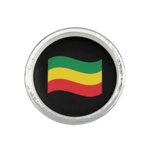 Green, Gold (Yellow) and Red Colors Flag Ring