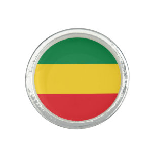 Green, Gold (Yellow) and Red Colors Flag Ring