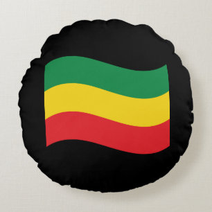 Green, Gold (Yellow) and Red Colors Flag Round Pillow