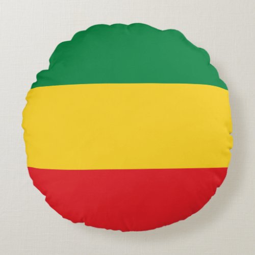 Green Gold Yellow and Red Colors Flag Round Pillow