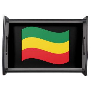 Green, Gold (Yellow) and Red Colors Flag Serving Tray