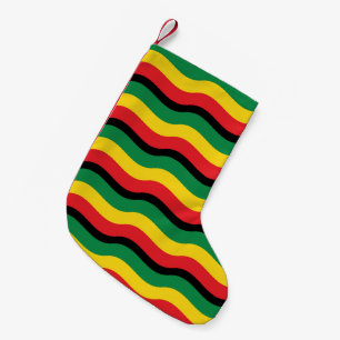Green, Gold (Yellow) and Red Colors Flag Small Christmas Stocking