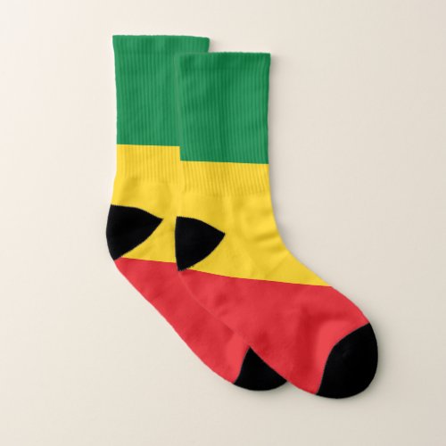 Green Gold Yellow and Red Colors Flag Socks