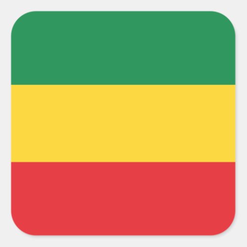 Green Gold Yellow and Red Colors Flag Square Sticker