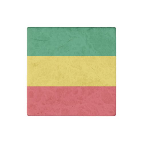 Green Gold Yellow and Red Colors Flag Stone Magnet