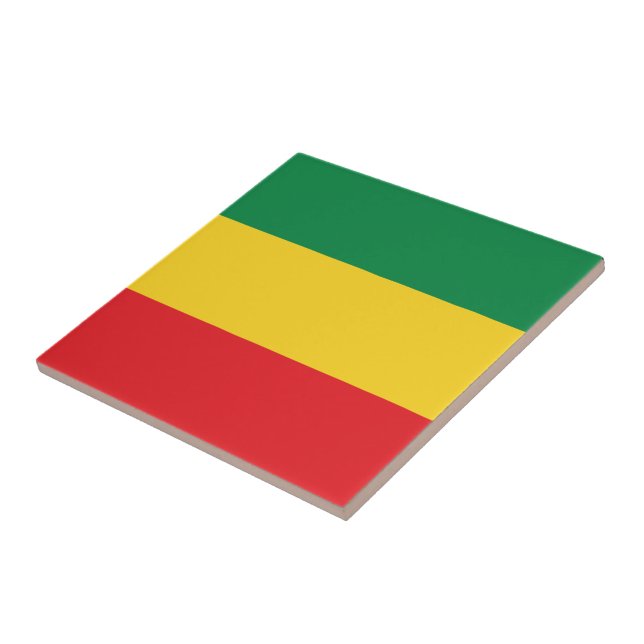 Green, Gold (Yellow) and Red Colors Flag Tile (Side)