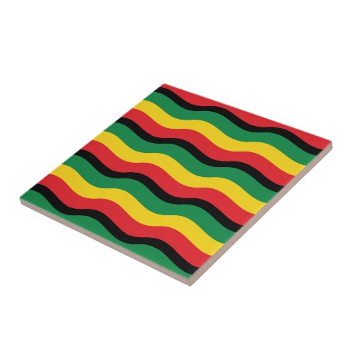 Green Gold Yellow and Red Colors Flag Tile