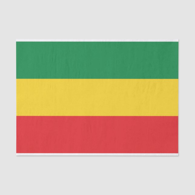 Green, Gold (Yellow) and Red Colors Flag Tissue Paper (Front)