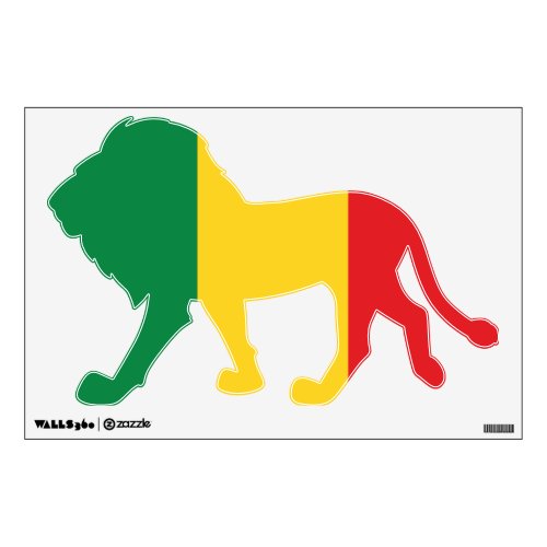 Green Gold Yellow and Red Colors Flag Wall Decal
