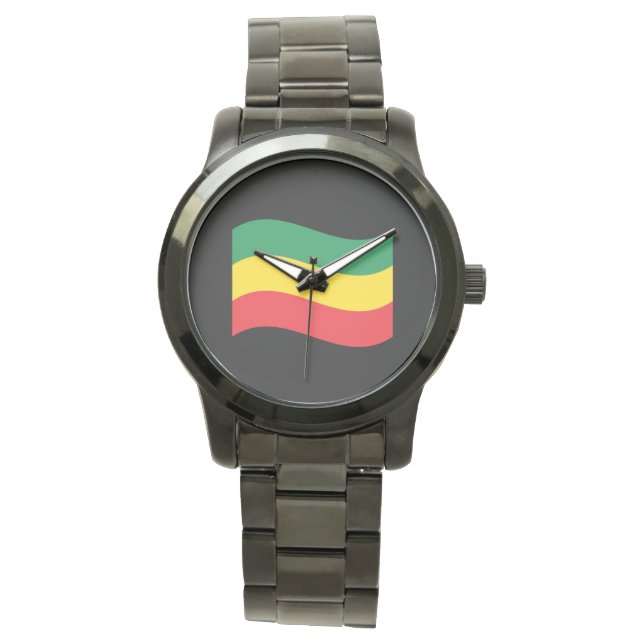 Green, Gold (Yellow) and Red Colors Flag Watch (Front)