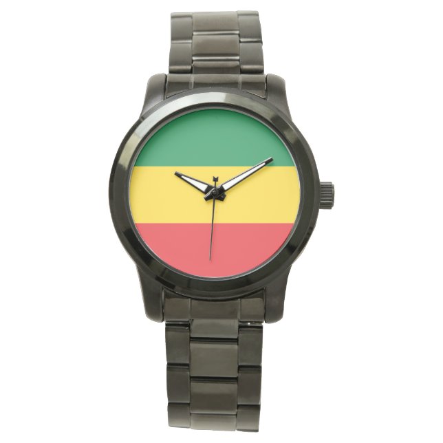 Green, Gold (Yellow) and Red Colors Flag Watch (Front)