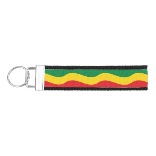 Green Gold Yellow and Red Colors Flag Wrist Keychain