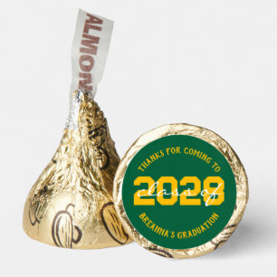 Green & Gold Yellow Graduation Class of ANY YEAR Hershey®'s Kisses®