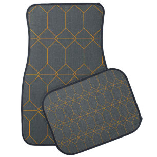 Green, golden, simple, retro, elegant illustration car floor mat