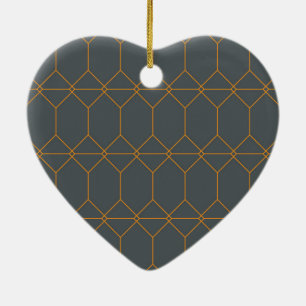 Green, golden, simple, retro, elegant illustration ceramic ornament