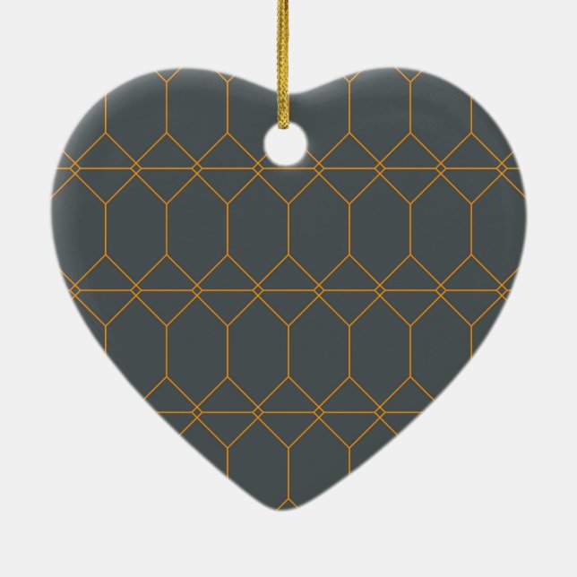 Green, golden, simple, retro, elegant illustration ceramic ornament (Back)