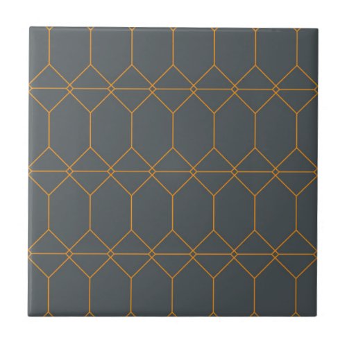 Green golden simple retro elegant illustration ceramic tile