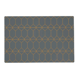 Green, golden, simple, retro, elegant illustration placemat