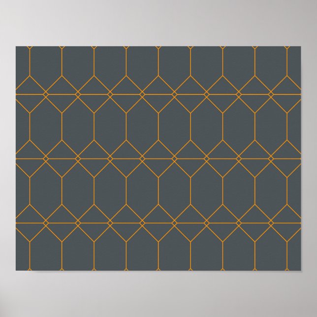 Green, golden, simple, retro, elegant illustration poster (Front)