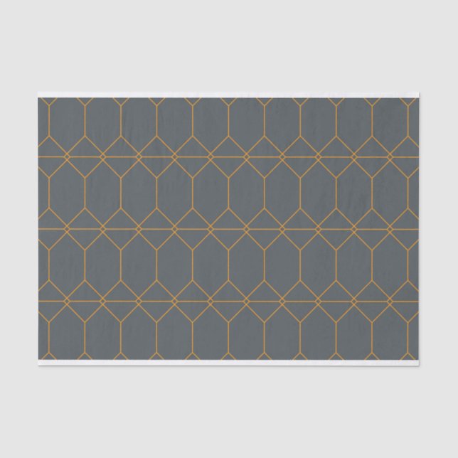 Green, golden, simple, retro, elegant illustration tissue paper (Front)