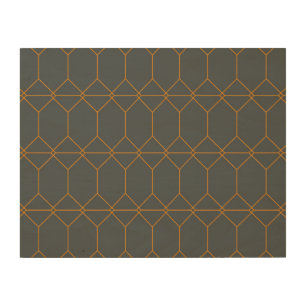 Green, golden, simple, retro, elegant illustration wood wall art