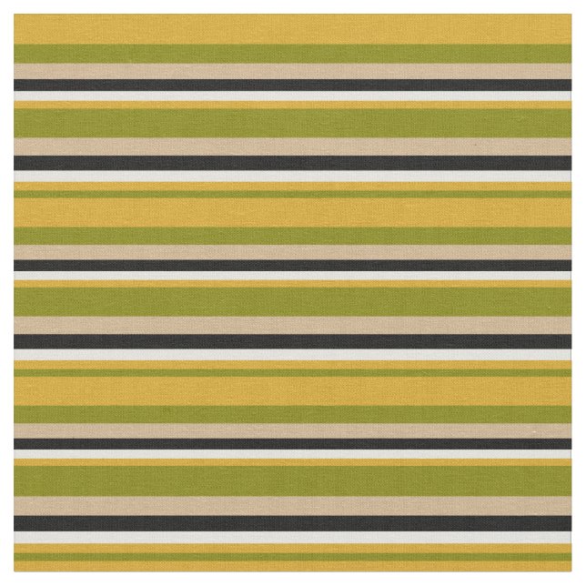 Green, Goldenrod, Light Yellow, Black, and Tan Fabric (Close Up)