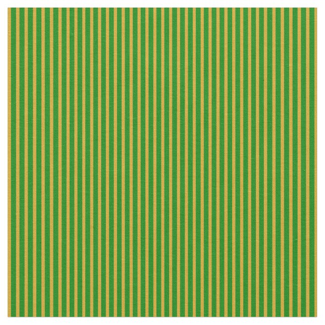 Green & Goldenrod Lines Pattern Fabric (Close Up)
