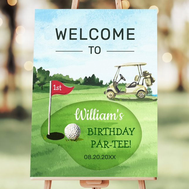 Green Golf 1st Birthday Par-tee Welcome Sign (Creator Uploaded)