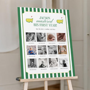 Green Golf 1st Birthday Photo Milestone Template  Foam Board