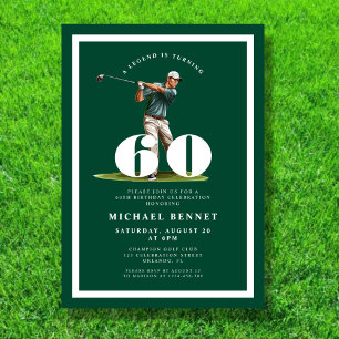 Green Golf 60th Birthday Invitation