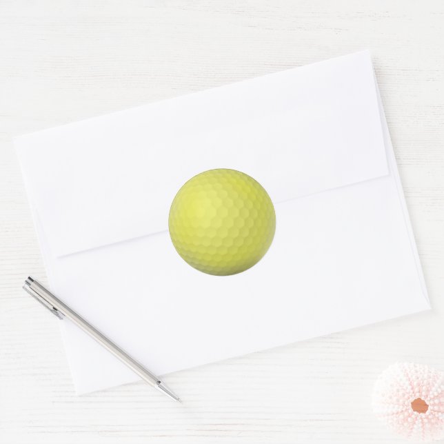 Green Golf Ball Classic Round Sticker (Envelope)