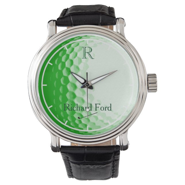 green golf ball personalized watch (Front)