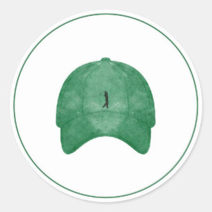 Green golf caddie hat sticker