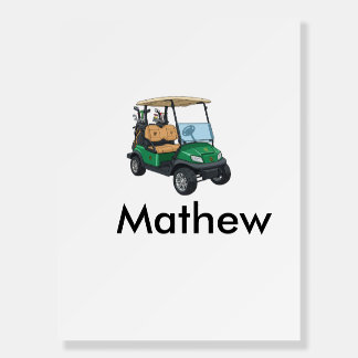 Green golf car name man sports boy gifts letter  foam board