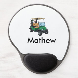 Green golf car name man sports boy gifts letter gel mouse pad