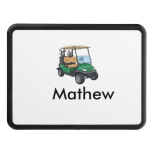 Green golf car name man sports boy gifts letter hitch cover