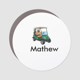 Green golf car name man sports boy gifts letter magnet